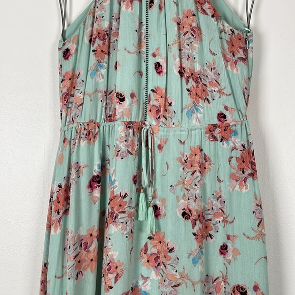 Tabitha Webb floral print high neck sleeveless drawstring waist ruffle hem maxi - Picture 3 of 11